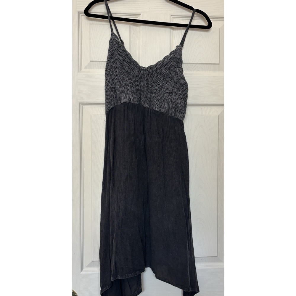 Be Beach Summer Dress Or Cover Up Grey Crochet Top And Flowy Skirt